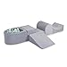 MEOWBABY Spielplatz Aus Schaumstoff mit Bällebad 200x45cm/100 Bälle Hindernisläufen für Kinder Baby Schaumspielset Hellgrau: Mint/Grau/Weiß
