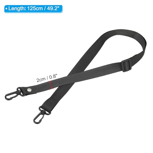 Image of PATIKIL 125cm x 2cm Replacement Shoulder Strap, 5 Pack Adjustable Swivel Clips Hook Buckle Slide Crossbody Bag Belt for Water Bottle Carrier Sling Bag, Black