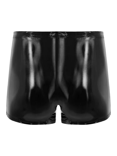 Men's Patent Leather Boxer Shorts Motorcycle Shorts Wet Look Hot Pants Swim Trunk Clubwear4