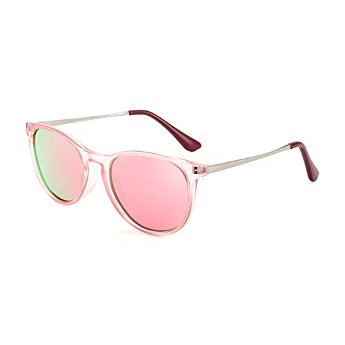 FEISEDY Kids Round Polarized Sunglasses for Girls Boys Classic Retro UV400 Protection Toddler Sun Glasses Age 3-12 B9070