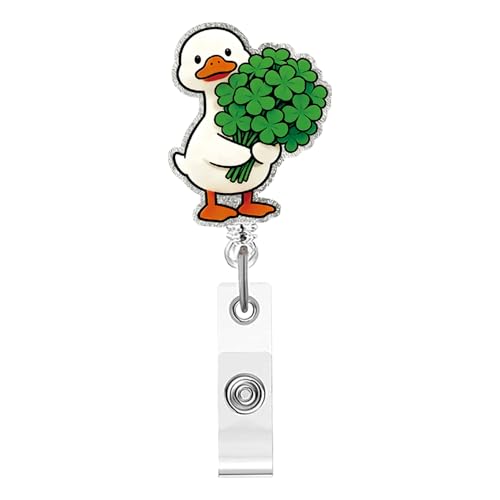 Easter Badge Reel Fun Duckling Badge Reel Holding a Large