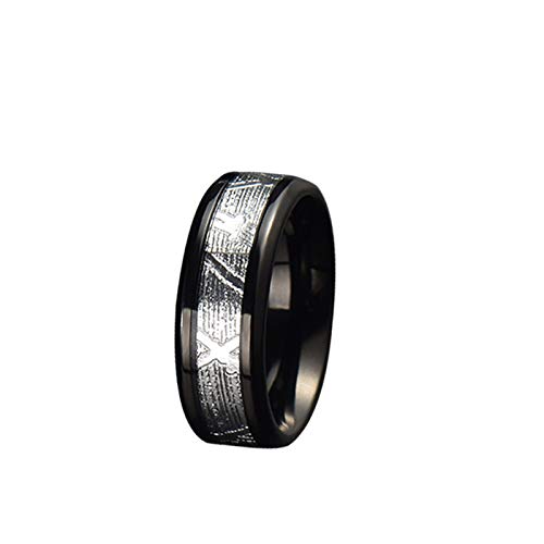Bague homme bague femme en tungstène acier inoxydable 8mm motif X fantaisie