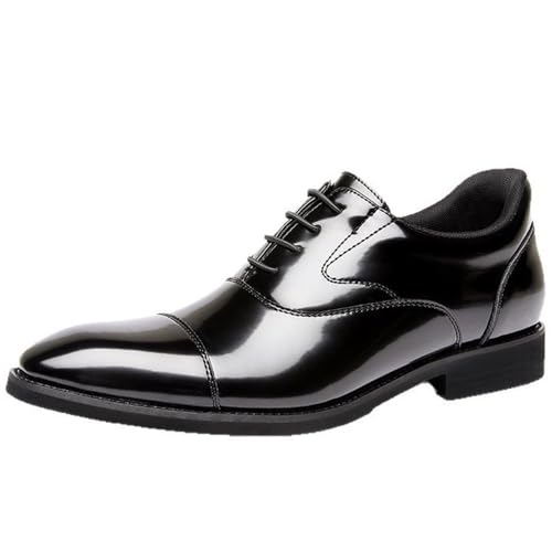 Mens Slip On Patent Leather Oxford Shoes Pointed Toe British Style Soft Sole Business Formal Split Toe Dress Shoe