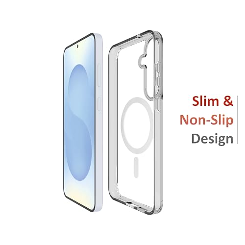 Image of Case for Samsung Galaxy S25 Plus with Mag-Safe, [Anti-Yellowing Technology] [Military Grade Drop Protection] Shockproof Slim Hybrid Phone Case for Samsung Galaxy S25 Plus 5G - Steel Grey