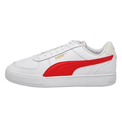 PUMA Men's Caven Lace Up Fashion Sneaker Wht/Rd/Gld 10.5 Medium US