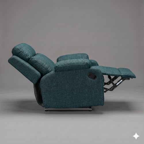 Image of Amazon Brand - Solimo Elira | Single Seater Sofa Recliner | Manual Recliner (Velvet Teal)