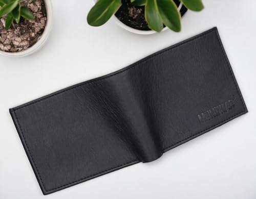 Image of Bifold Semi Leather Tan and Black Wallet Combo Pack of 2 Purse Valet