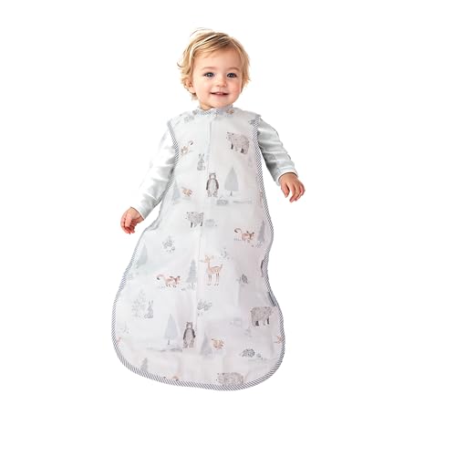 Image of Baby Sleep Sack Muslin Cotton 0.5 Tog, 12-18 Months & 18-24M, Lightweight Toddler Wearable Blanket, Soft Sleeveless Infant Sleeping Bag, Grey Unisex, Breathable Summer Sleeping Bag for 4 Seasons