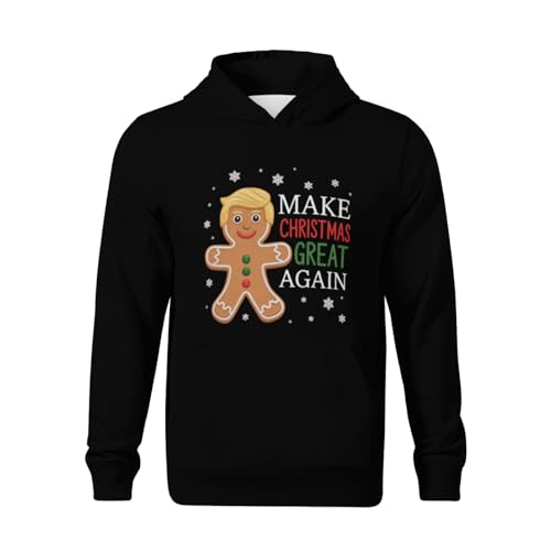 Kids Funny Xmas Make Christmas Great Again Boys Girls Lightweight Kangaroo Pocket Fleece Hoodies2