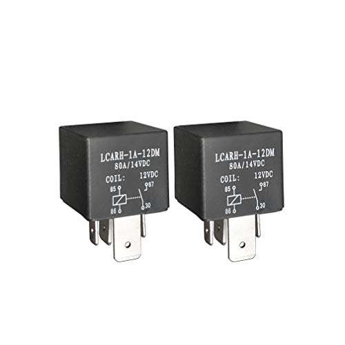 MGI SpeedWare 80 Amp Relay 12v, Heavy-Duty 4-Pin SPST 2-Pack (Without Socket)