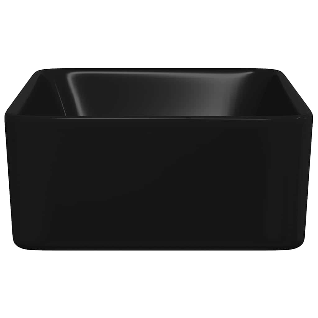 vidaXL Waschbecken Waschschale Waschtisch Aufsatzwaschbecken Waschplatz Handwaschbecken Aufsatzbecken Becken Badezimmer 40x30x13cm Keramik Schwarz