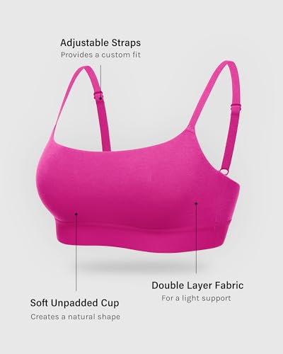 Image of INLYRIC Women's Cotton Bralette - Wireless Unlined Sleep Comfortable Seamless Cami Bra