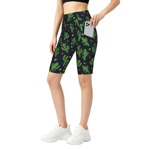 Short de sport taille haute anti frottement avec poches de rangement