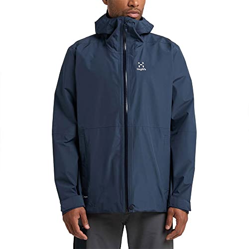 Veste Haglofs Finch Proof homme pour rester au sec sous la pluie veste technique bleu S