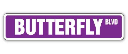 Butterfly Street Sign New xing Gardener Monarch net | Indoor/Outdoor | 18" Wide