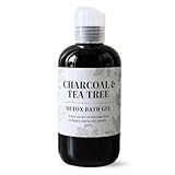 Nature Skin Shop Charcoal & Tea Tree Body Wash, Detoxifying Cleanser for Body Acne, Oily Skin & Clogged Pores, with Organic Ingredients, Sulfate-Free