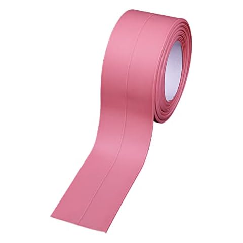 homeemoh Bath & Kitchen Caulk Strip Tape Waterproof, 3.2 Meter - 38mm (126"x1.5") PVC Sealant Tape Self Adhesive Sealing Tape for Countertop, Sink, Bathtub,Watermelon Red Cover