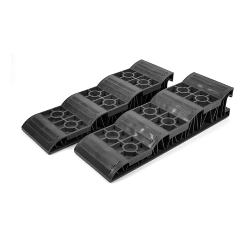 Stufenkeil schwarz 2er Set, 52 x 17 x 11 cm bis 1250 kg pro Keil Auffahrkeil Wohnmobil Ausgleichskeil Unterlegkeil