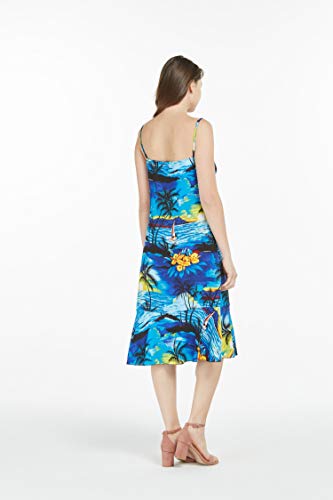 Image of Hawaii Hangover Family Matching Hawaiian Clothes, Sunset Blue | Family matching Hawaiian outfits, Sunset Blue, lightweight rayon, machine washable, tropical print, luaus, cruises