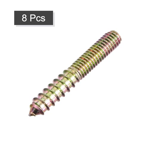 Image of uxcell 3 /8-16x2-1 /2 Hanger Bolts, 8pcs Double Ended Screws Wood Dowel Screws for Furniture