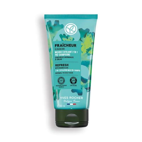 Yves Rocher 2-in-1 Hair Mask & Scrub Deep Root Cleanse Purifying Scalp Exfoliation Oily Hair Women Men Day Care 200 ml. / 6.7 fl oz