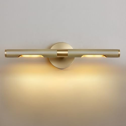 Image of 19 inch L Picture Light Dimmable Vanity Bathroom Light Rotatable 360 Wall Sconce Lights for Pictures Art Gallery Painting Frame,Include Bulbs,Brass 19 inch L x 1.38 inch D