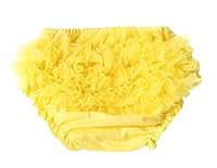 DELEY Baby Mädchen Solide Lace Kleid Rüsche Hose Pumphose Windel Decken Gelb S