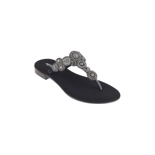 Image of Metro Women's Faux Leather Embellished Comfy Slippers