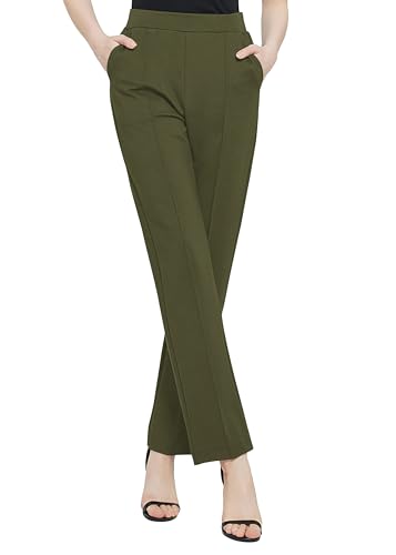 Urban CoCo Women's Yoga Dress Pants Stretchy Casual Slacks Straight Leg Work Pants with Pockets4
