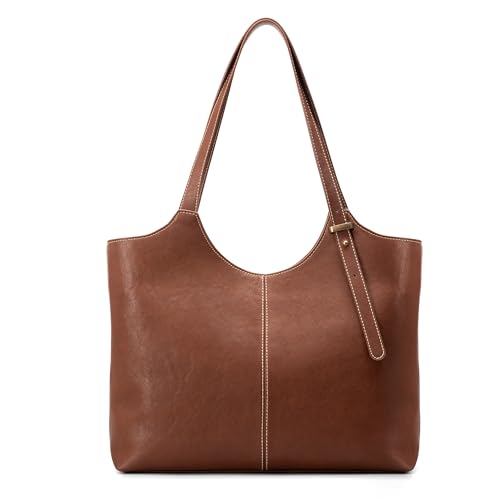 Bolso Tote de cuero genuino para mujer con correa ajustable miniatura 1