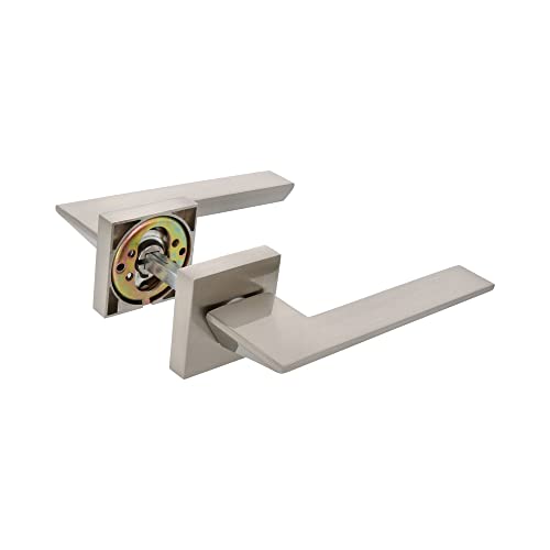 Amig - Jeu de poignées de porte | Mod. ZAHORA | 52 x 146 mm | Avec bec verseur | Design élégant et simple | Poignée ergonomique | Zamak argenté mat