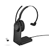 Jabra Evolve2 55 Stereo Wireless Headset with Charging Stand AirComfort Technology, Noise-Cancelling Mics & Active Noise Cancellation - MS Teams Certified, Works with Other Platforms - Black