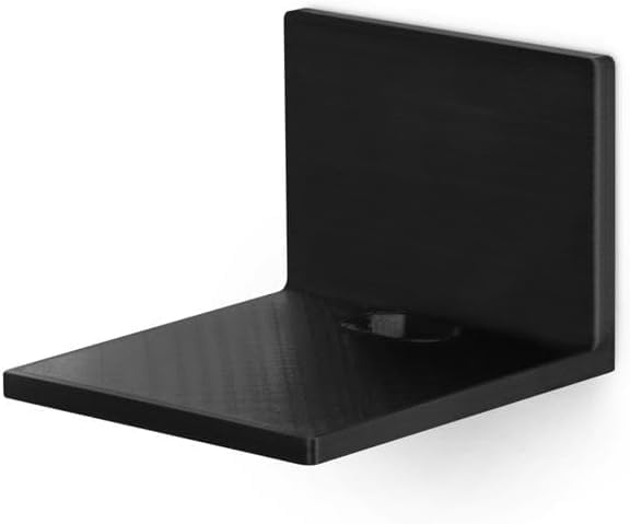 BRAINWAVZ [EOL] 3.5” Small Floating Shelf Speaker & Camera Stand, Self Adhesive, No Screws Wall Mount for Cameras Baby Monitors Webcams & More Universal Holder (Black) [EOL]
