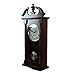 Bedford Clock Collection Classic Chiming Wall Clock with Swinging Pendulum in Cherry Oak Finish, 4.75