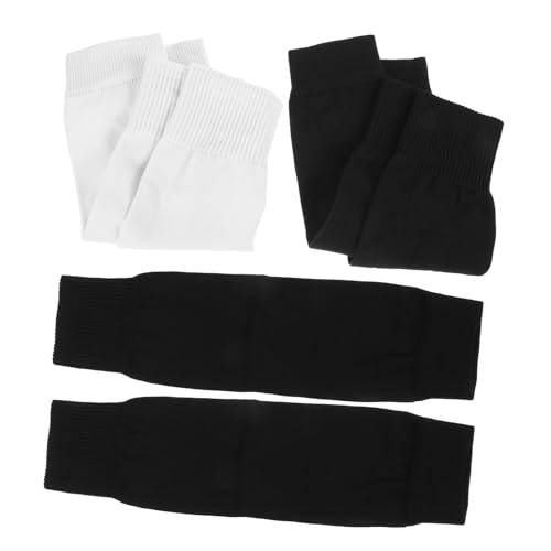 TOYANDONA Enhanced Elasticity Leggings 2 Pairs Shin Guard Sleeves for Soccer Running Fitness Breathable Quick-Dry Socks