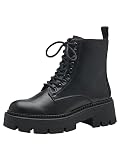 Tamaris Bottines de combat pour femme, semelle tactile, Noir uni 007., 41 EU