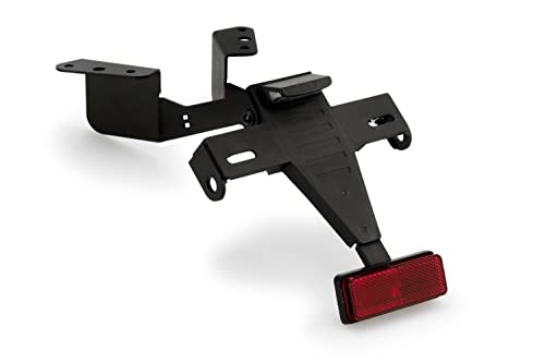 Support de plaque Puig 21283N noir en acier et polyamide réglable pour moto
