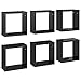 vidaXL Półki ścienne kostki, 6 szt, czarne, wysoki połysk, 30x15x30cm