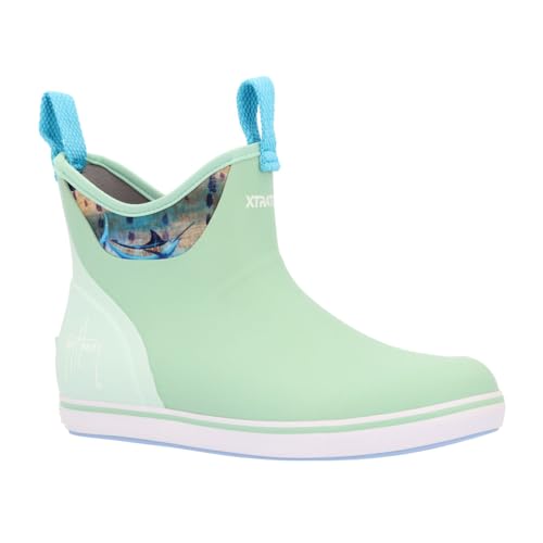 Image of XTRATUF 6 inch Women's Ankle Deck Boot Guy Harvey - Lightweight, 100% Waterproof Rubber Footwear - Non-Marking, Slip-Resistant Outsole - Moisture-Wicking Liner