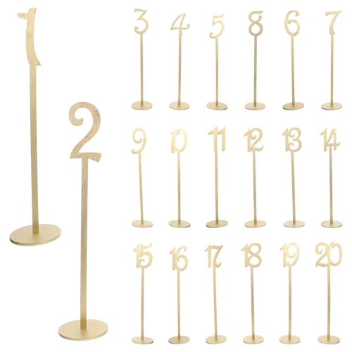 Numéros de table en bois 1 à 20 VALICLUD avec support stable pour mariage