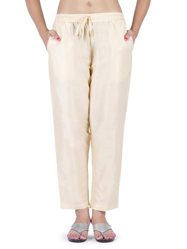 Image of Trouser Pants for Women,Stylish Trousers for Woman for Kurti Relaxed & Regular Straight fit Palazzo,Ethnic Bottom Formal Pants for Women Office wear Casual & Daily Use