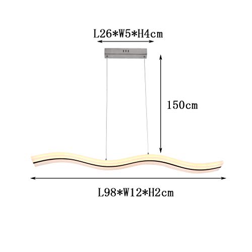 Lustre suspension LED dimmable YangRy L98cm design vague en acrylique avec télécommande - 2