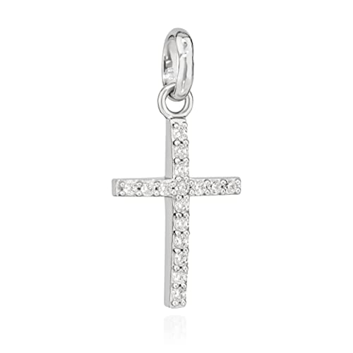 Croix en argent 925 et zircon blanc à porter au quotidien amulette NKlaus