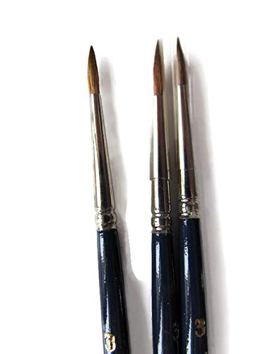 3 pcs Artist Quality Finest Sable Imitation Hair 