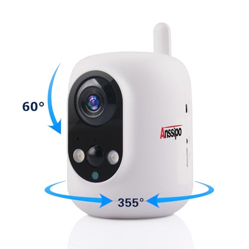 Image of Long Battery Life Indoor Cameras Wireless for Home Security, House Camera Battery Powered, 360Pan Tilt Viewing, 2.4Ghz 2K Tiny WiFi Cameras, 2 Way Talk, Color Night Vision, AI Motion Detection