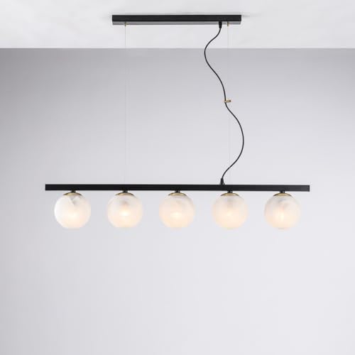 Lustre contemporain Adrian métal haut de gamme 5 lumières E14 finition bronze