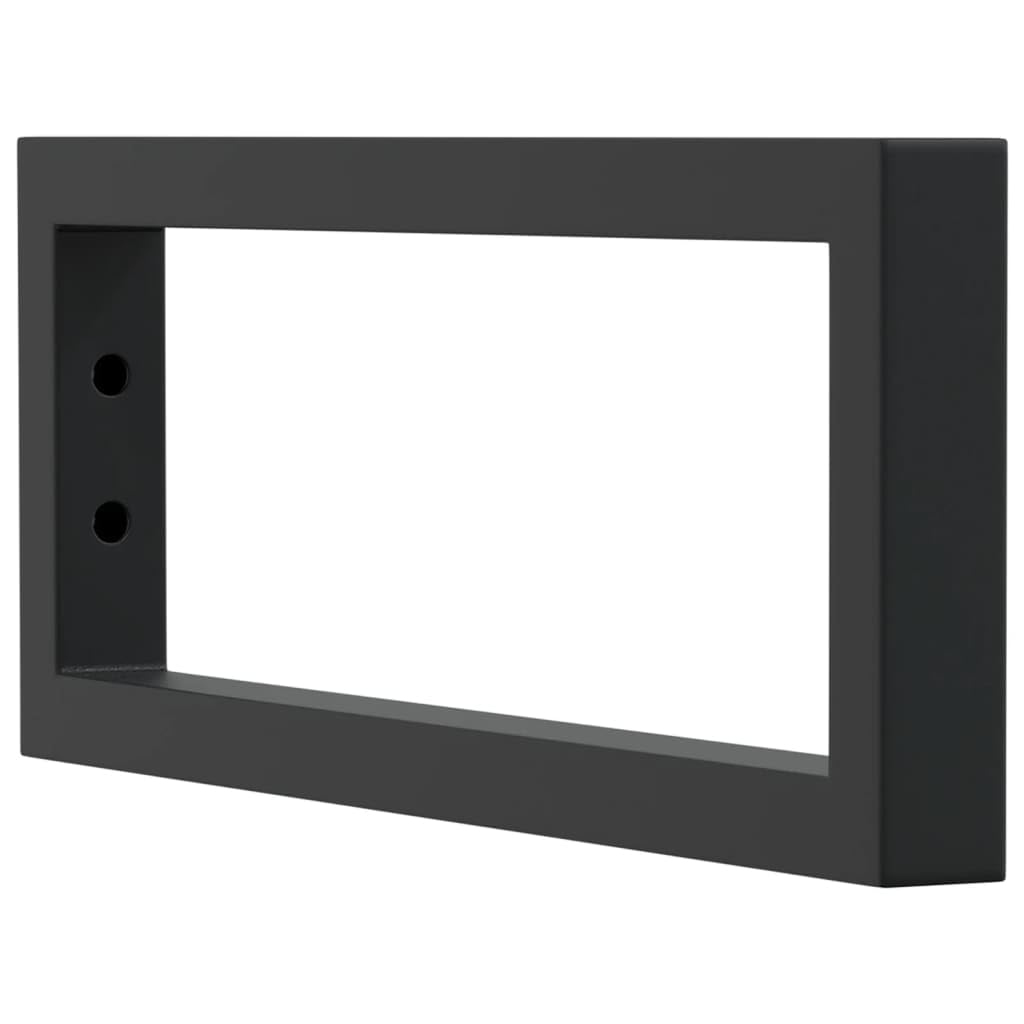 Soportes Estante de Lavabo 2 uds Rectangular Acero Negro,3.36kg-4007271