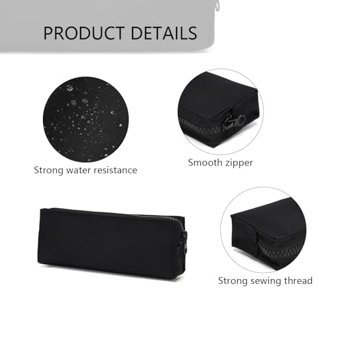 Image of Oxford Fabric Pencil Case Lightweight and Durable Ideal Pencil Pouch (Black /Oxford,Oxford Fabric)