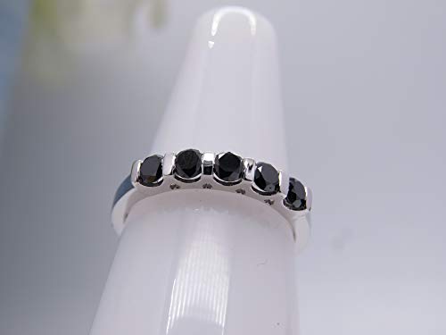 Dazzlingrock Collection 0.75 Carat (ctw) Round Black Diamond Ladies Anniversary Wedding Stackable Ring 3/4 CT, Sterling Silver2
