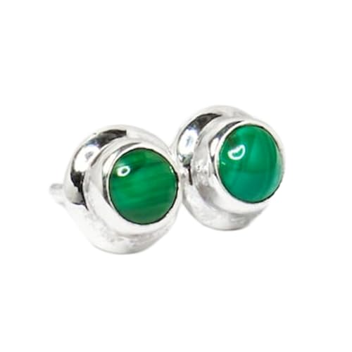 Boucles d'oreilles malachite naturelle rare et argent 925 pur